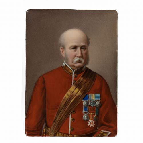 Painted porcelain portrait of Field Marshal Frederick Sleigh Roberts