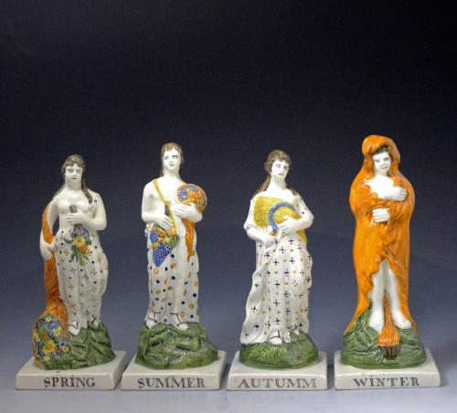 Four Seasons by Dixon Austin Sunderland Prattware colours made early 19th century