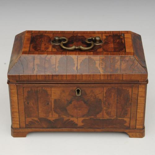 18th Century Burr Thorn Wood Tea Caddy