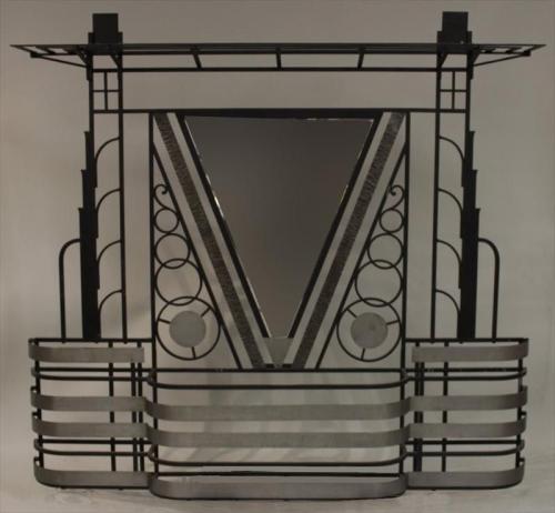 French Art Deco 1930’s wall stand hat rack with shelves