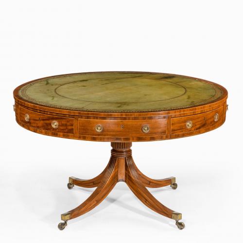 George III revolving mahogany drum table attributed to Gillows