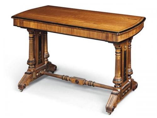 A Victorian library table by Gillows