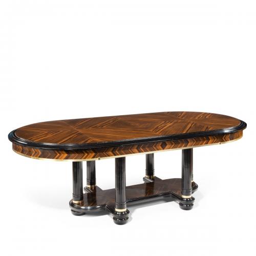 A stylish Art Deco zebra wood centre or dining table