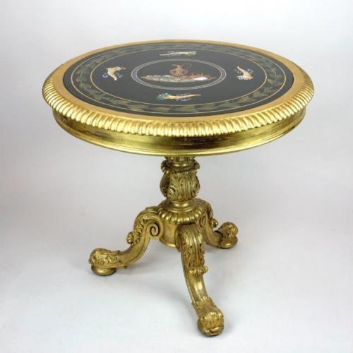 Late Regency gilt wood centre table attributed to Gillows