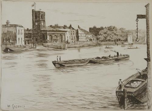 Coal Barges off Cheyne Walk, Walter Greaves (1846-1930)