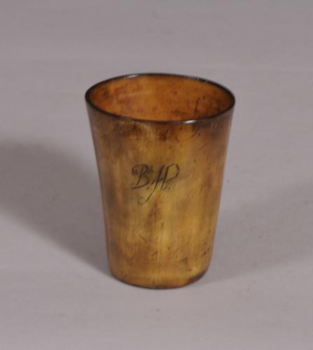 S/3892 Antique Horn Beaker of the Georgian Period