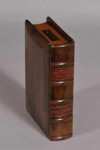 S/3951 Antique Treen 19th Century Walnut Collection Book Box