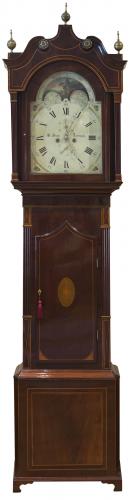George III Mahogany Inlaid Longcsae Clock by Stephen Hurst, Liverpool