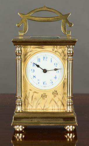 Art Nouveau Brass Cased French Carriage Clock