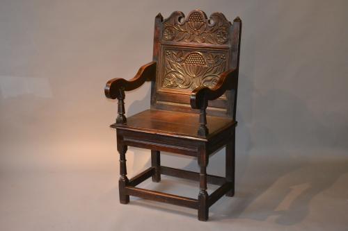 A Charles II oak North Country armchair