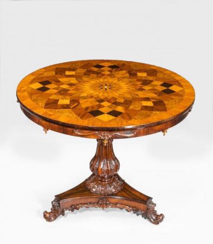 William IV rosewood specimen parquetry centre table