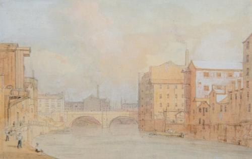 New Bailey Bridge, Manchester, William Westall, A.R.A. (1781-1851)