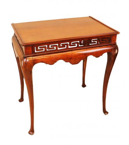 Continental Walnut Console Side Table In Chinese Taste