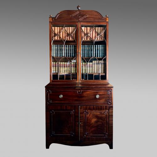 Antique Regency mahogany secretaire bookcase 