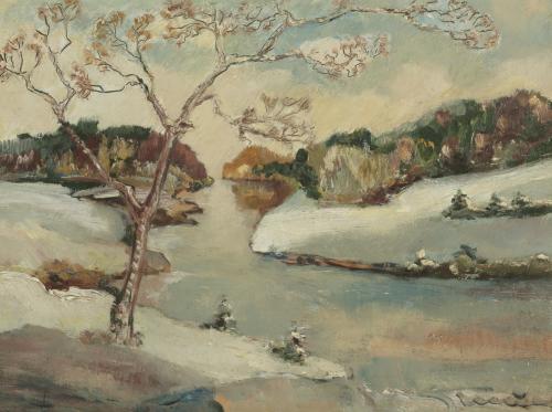 Landscape Early Spring, Stanley Grimm R.O.I., R.P. (1891-1966)