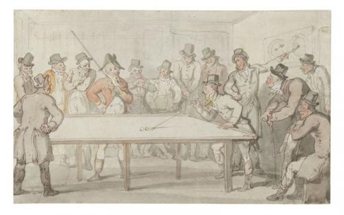 The Billiard Room, Thomas Rowlandson (1756-1827)