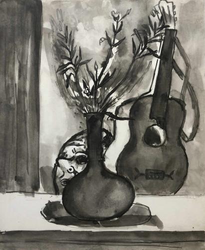 Still Life with Folk Guitar, Josef Herman R.A. (1911-2000)