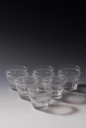 Six small glasses