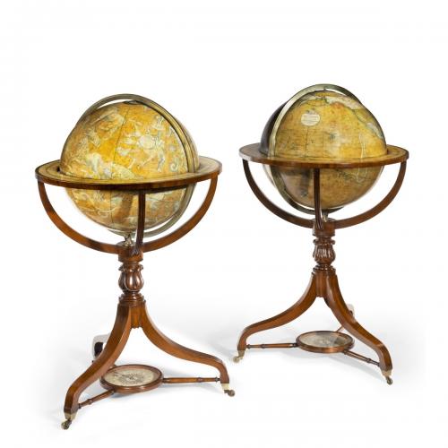 A pair of early Victorian 18 inch globes by Smith & Son