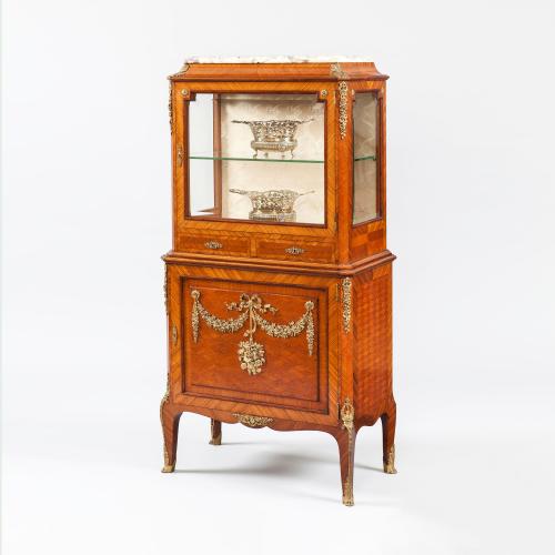 A French Kingwood Parquetry and Ormolu Mounted Vitrine