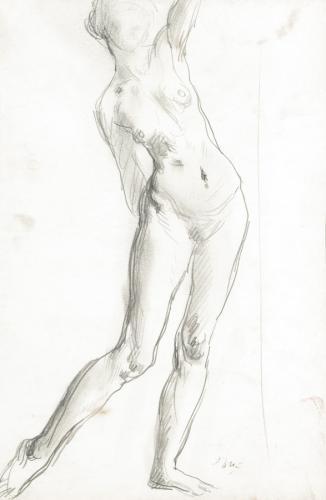 Standing Female Nude, Augustus John R.A., P.R.P., R.Cam.A., N.E.A.C., L.G. (1878-1961)