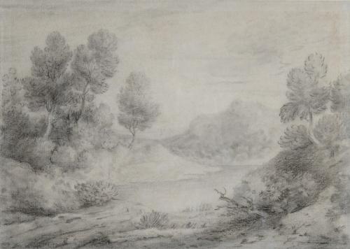 Wooded landscape with track and pool, Thomas Gainsborough, RA (British, 1727–1788)