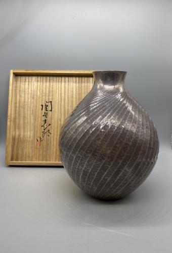 Hammered Silver Vase by Sekiya Shiro (1907-1994)