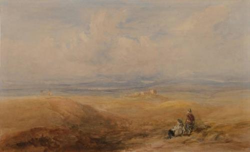 A distant view of Lancaster with Morecambe Bay in the distance, David Cox, RWS (British, 1783–1859)