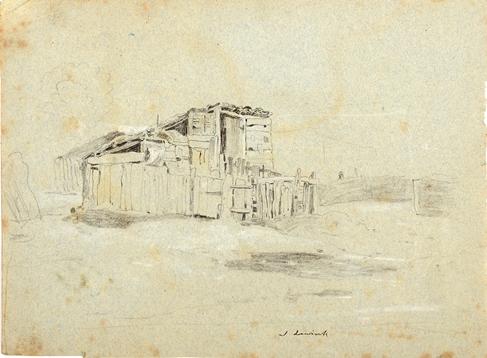 Study of a Shed, John Linnell