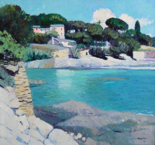 Coastline near Erbalunga, Corsica, John Kingsley R.S.W., P.A.I. (b.1956)