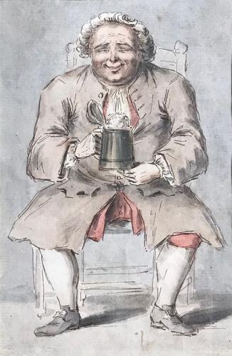 A Gentleman nursing a flagon, Louis-Philippe Boitard (French fl. 1733-1767) 