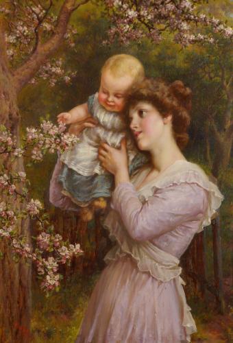 Eva Hollyer (British fl.1891-1898), Gathering Blossom