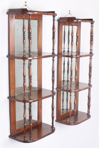 Fine pair of Regency rosewood display-shelves