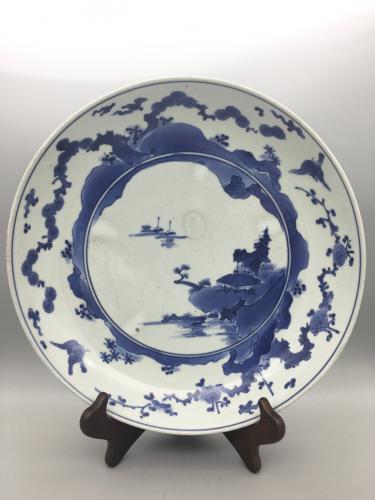 Blue and White Kakiemon landscape plate, Circa 1700