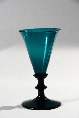 Peacock blue wine glass