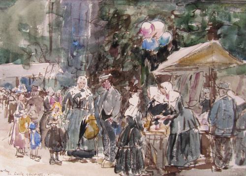 Market Day, Zwolle, Holland, James McBey (1883-1959)