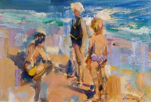 Children on the Beach, Ken Moroney (b.1949)