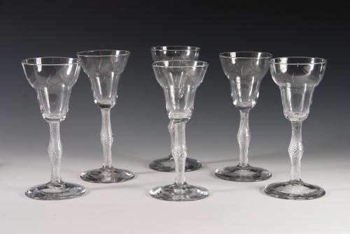 Rare set of 6 goblets
