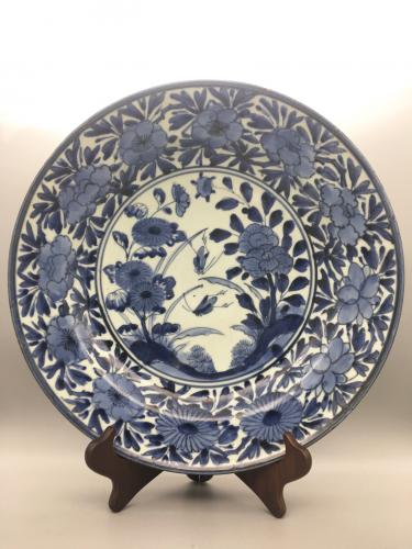 Blue and White Arita Porcelain Flower design plate C1650-1660