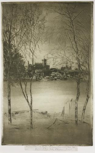 Theodore Roussel - Laburnums at Battersea - etching