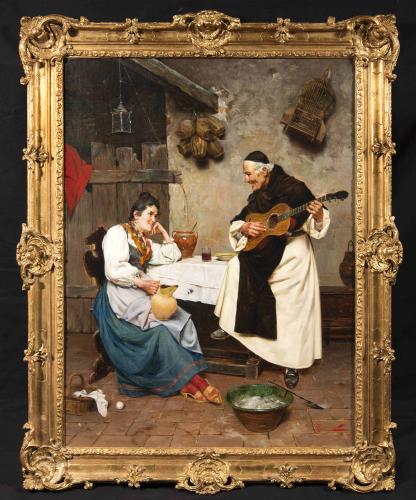 Pietro Torrini (Italian 1852-1920) The Monk's Serenade