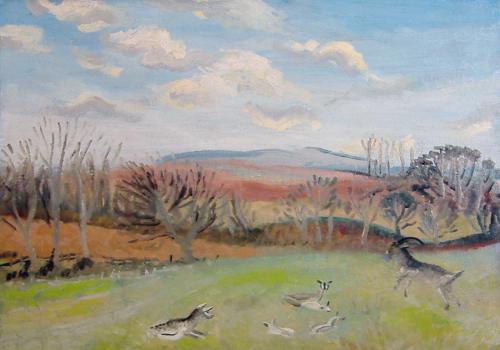Goats in a Landscape (Spring Landscape verso), Winifred Nicholson (1893-1981)
