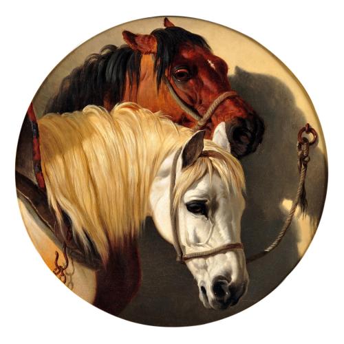 Portrait of two horses by John Frederick Herring Snr