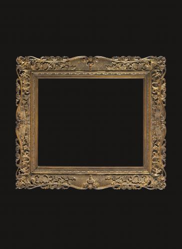 Chinese carved and gilded ebony picture frame