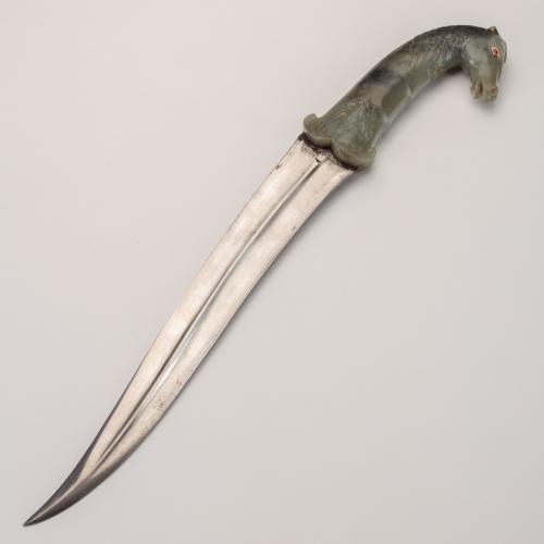 Mughal Dagger with a Jade Horse-Head Handle