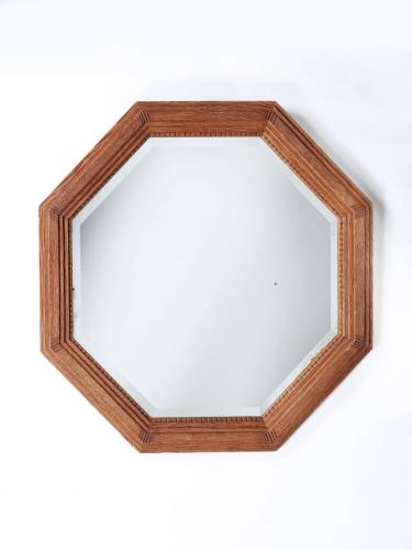 Art Deco Oak Octagonal Mirror