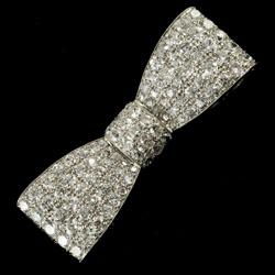 Art Deco diamond bow brooch