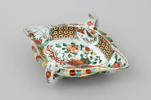 A Chinese Famille Verte Sauce Boat