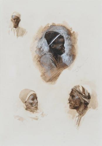 Head Studies of North African Men, George L. Seymour (British 1836-1936)