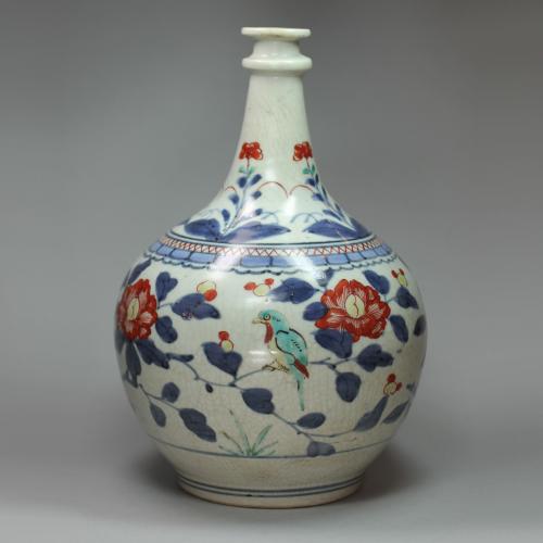 Japanese polychrome apothecary bottle, 18th century